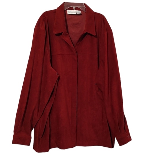 Wine Suede Like Worthington Blazer / Jacket sz 26 Womans - Picture 4 of 8